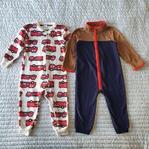 Toddler Boy Fleece Zip-up Sleepers One Pieces Size 24 Months 2T Carter's George